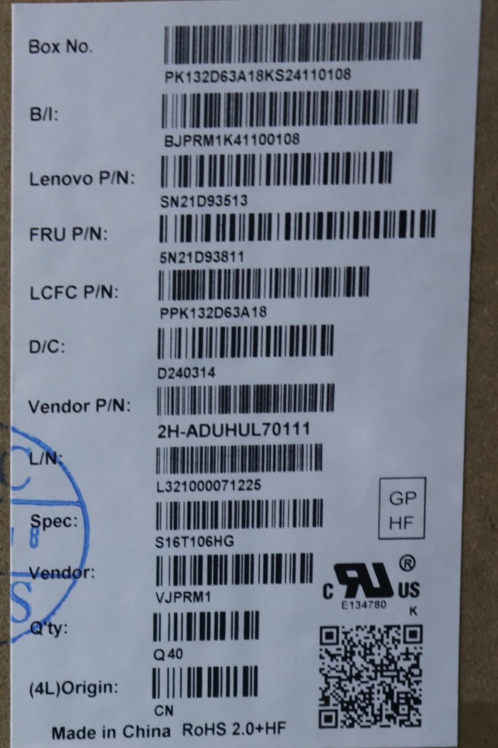 Lenovo Nbkyb Cs22 Nm Top,Bknbl,Pmx,Hu - 5N21D93811