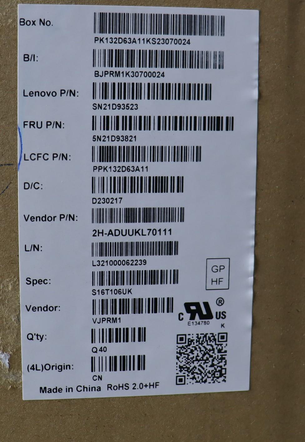 Lenovo Nbkyb Cs22 Nm Top,Bknbl,Pmx,Uk - 5N21D93821
