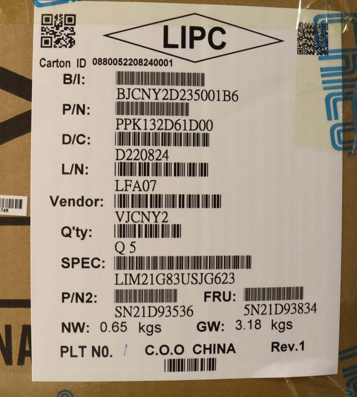 Lenovo Keyboard Internal, USA English, Black, Backlit, with Number Pad - 5N21D93834