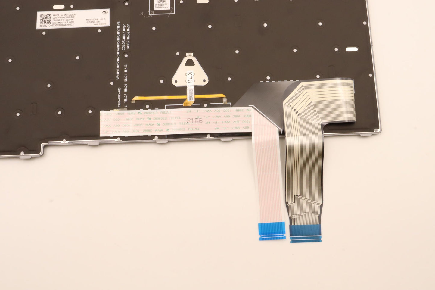 Lenovo Keyboard Internal, USA English, Black, Backlit, with Number Pad - 5N21D93834