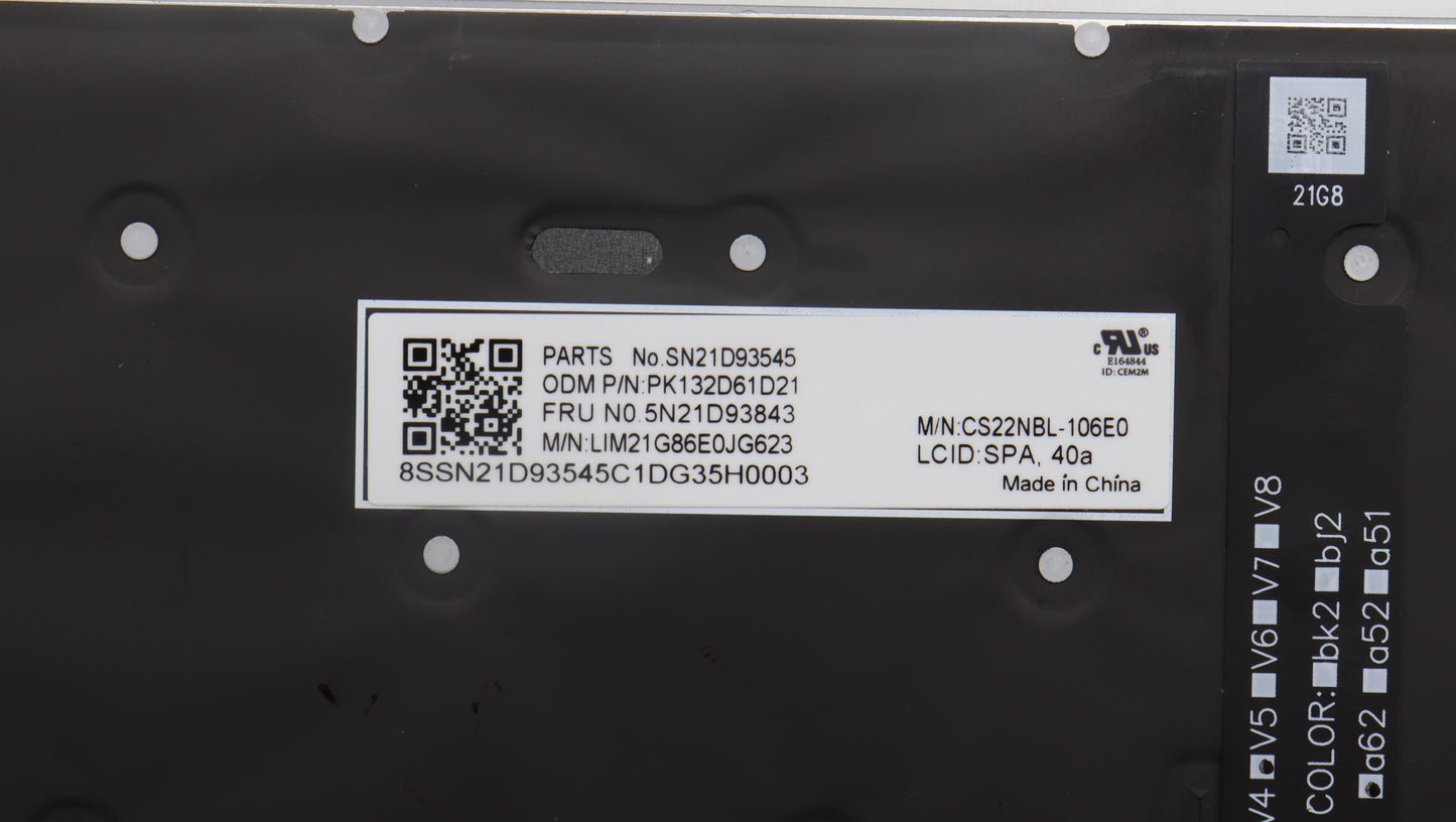 Lenovo Nbkyb Cs22 Nm Top,Grbl,Chy,Spa - 5N21D93843