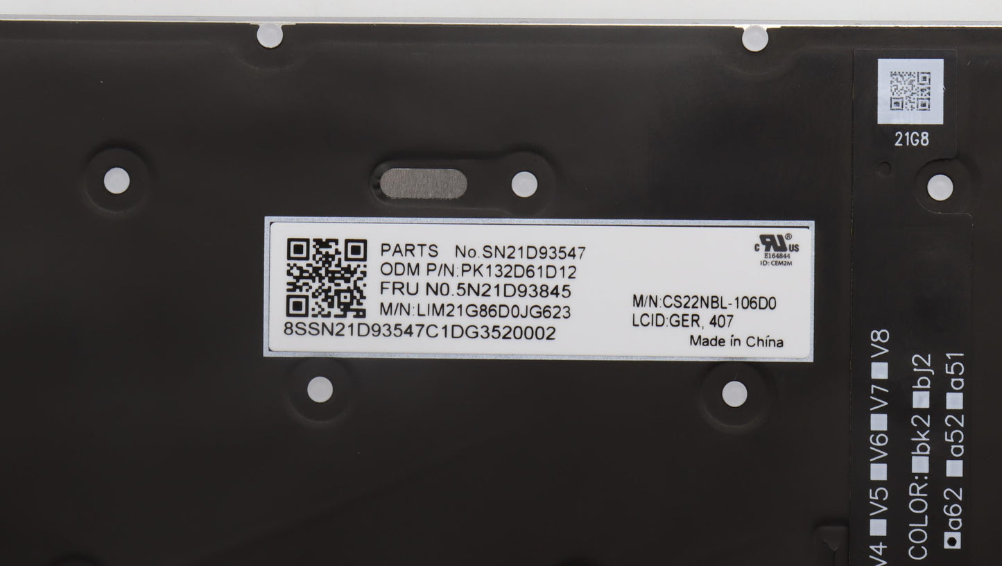 Lenovo Nbkyb Cs22 Nm Top,Grbl,Chy,Ger - 5N21D93845
