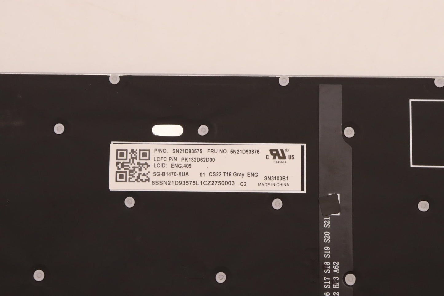 Lenovo US Backlit Keyboard with Numeric Pad - 5N21D93876