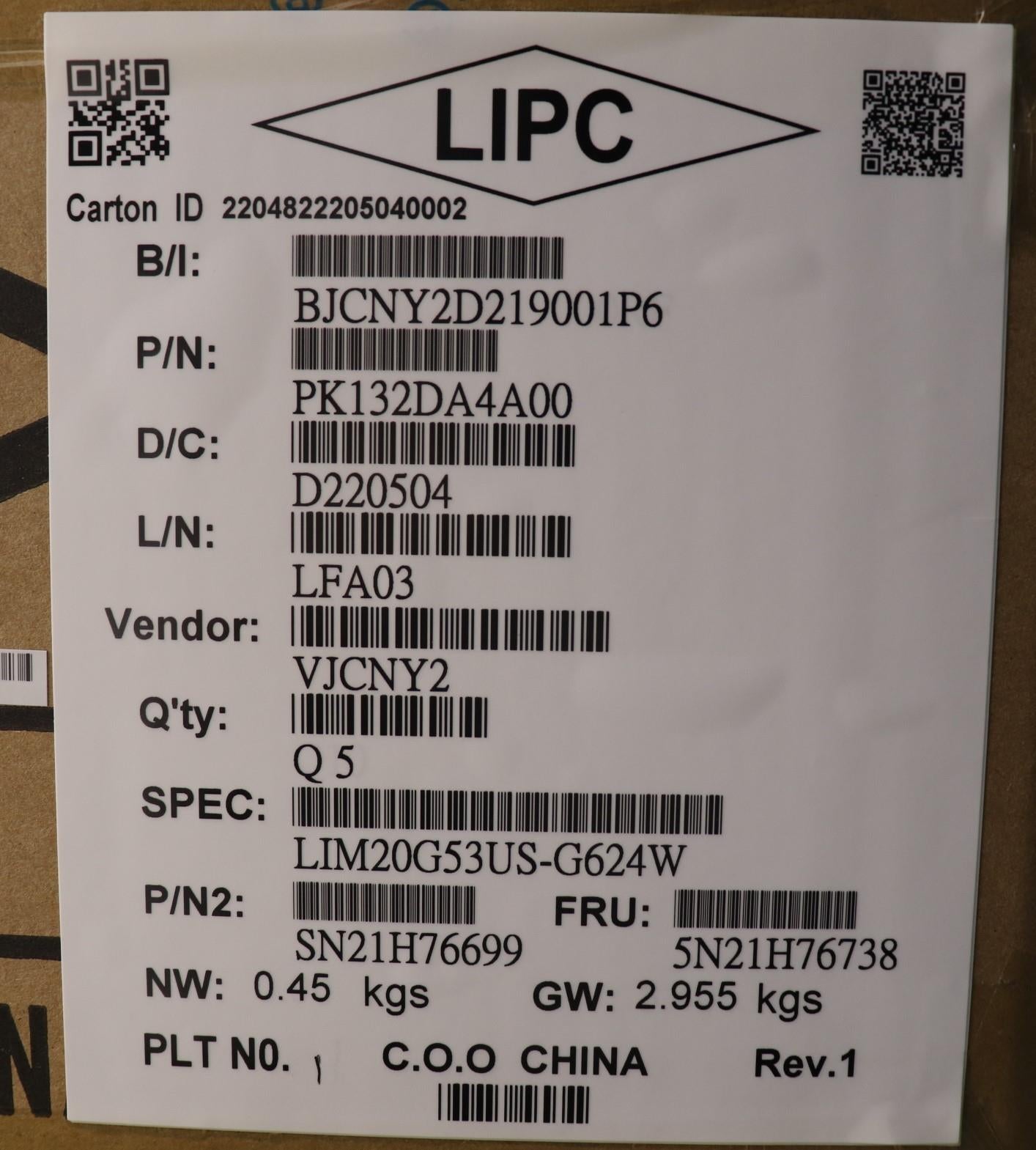 Lenovo Internal Keyboard, USA English Layout, Non-Backlit, Black - 5N21H76738