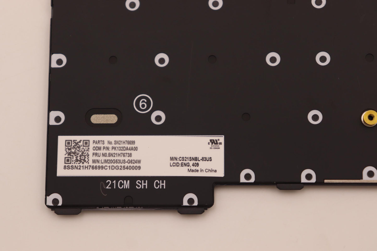 Lenovo Internal Keyboard, USA English Layout, Non-Backlit, Black - 5N21H76738