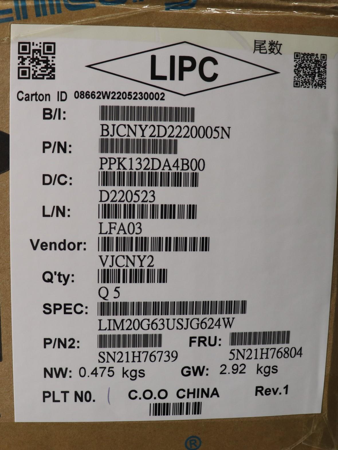 Lenovo Keyboard, USA English, Black, Backlit - 5N21H76804