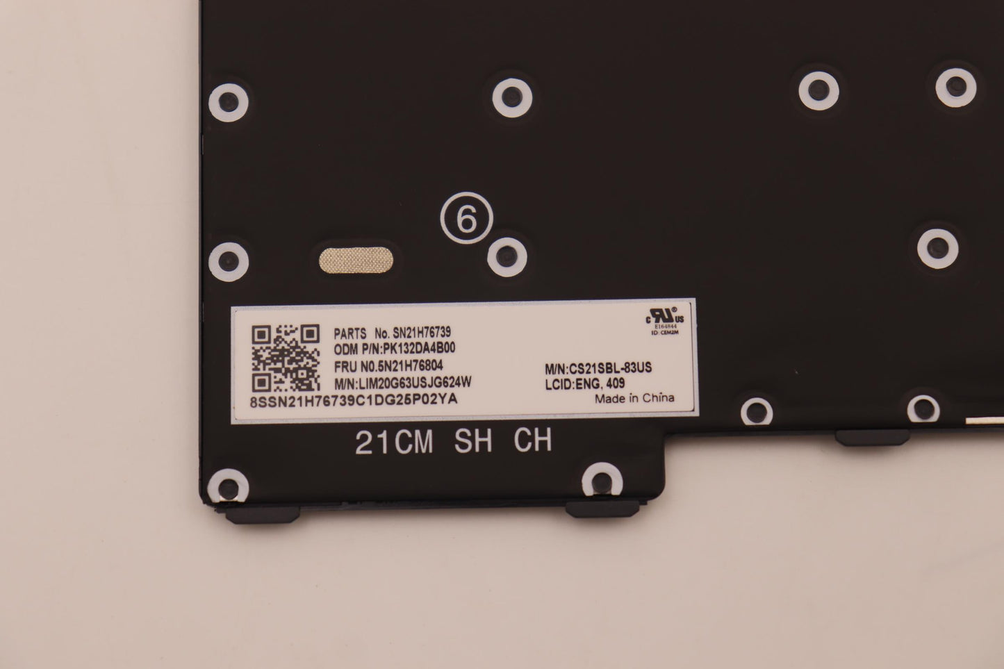 Lenovo Keyboard, USA English, Black, Backlit - 5N21H76804