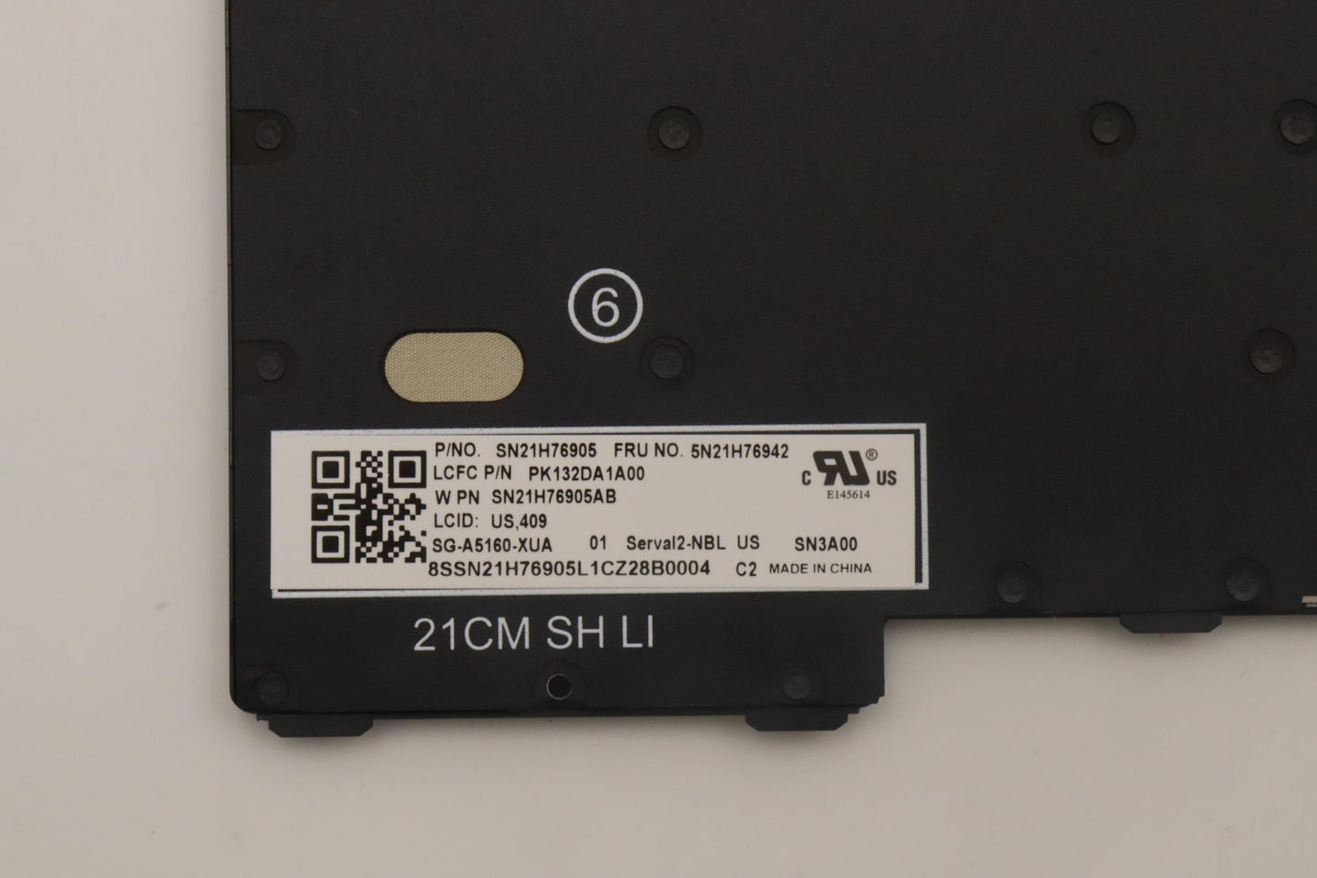 Lenovo Internal Keyboard, USA English Layout, Black, Non-Backlit - 5N21H76942