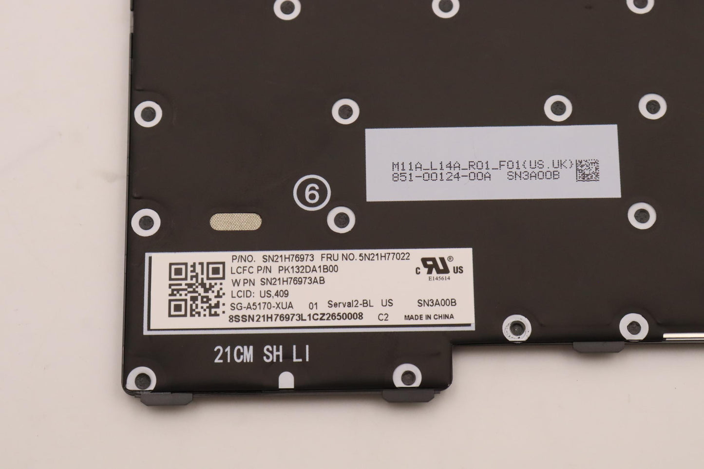 Lenovo Internal Keyboard, USA English, Black, Backlight - 5N21H77022