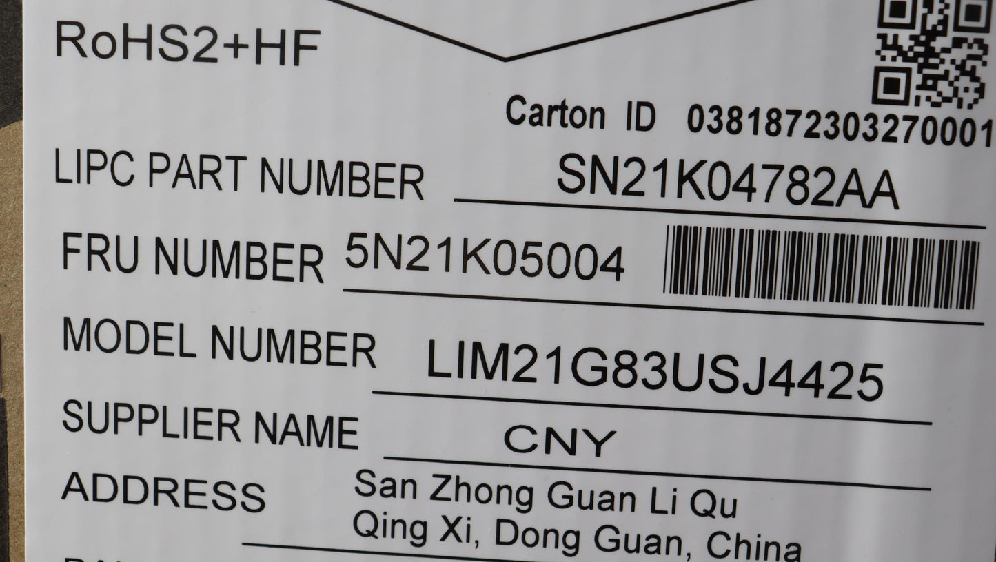 Lenovo USA English Keyboard, Backlit, with Number Pad - 5N21K05004