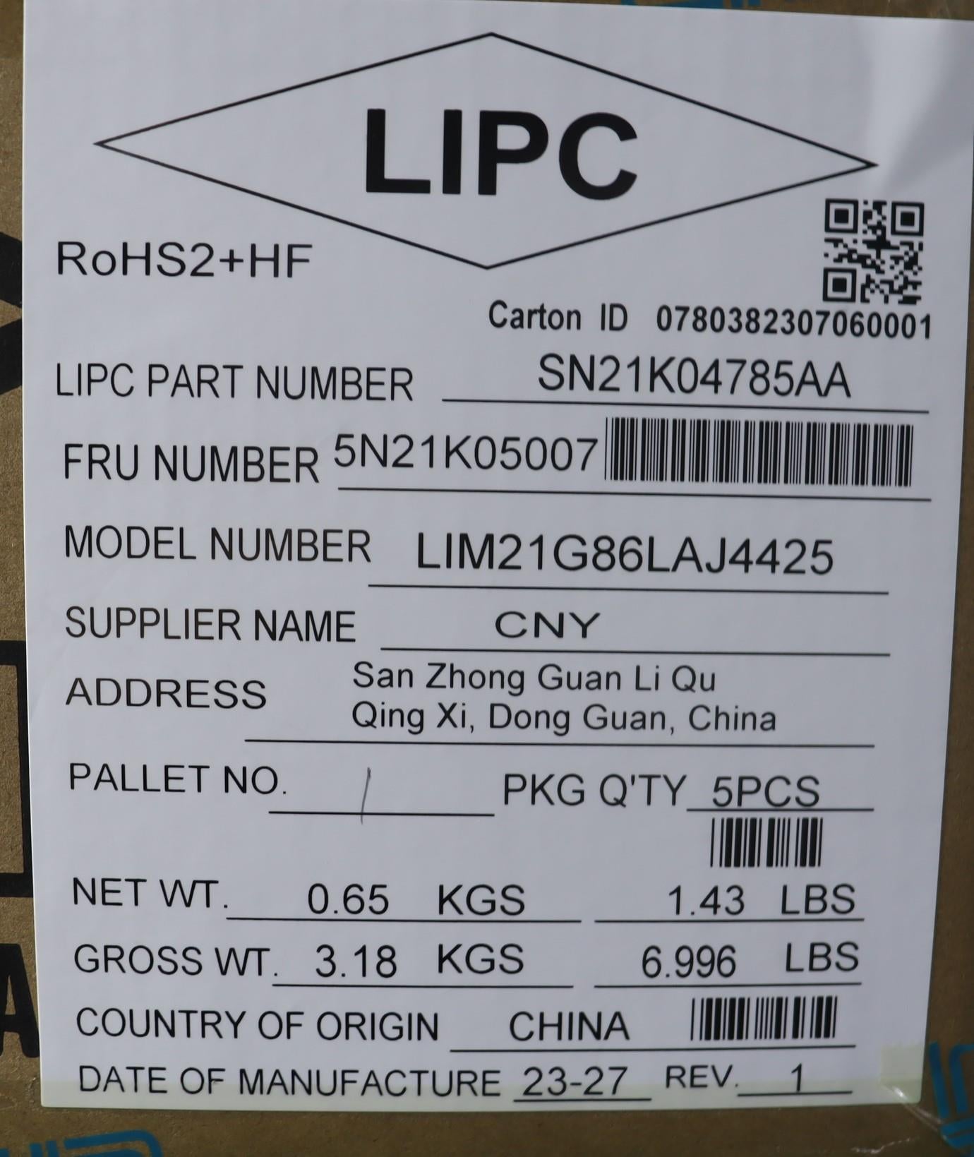 Lenovo Nb_Kyb Cs23 Nm Top,Bk-Bl,Chy,L - 5N21K05007