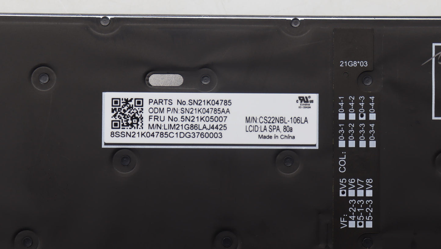 Lenovo Nb_Kyb Cs23 Nm Top,Bk-Bl,Chy,L - 5N21K05007