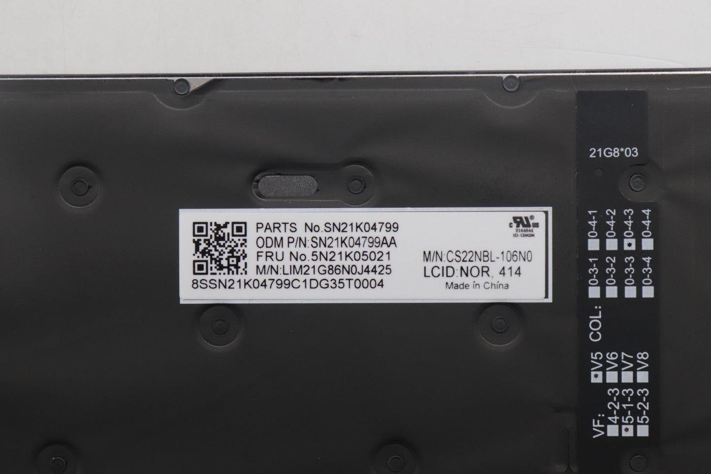 Lenovo Nb_Kyb Cs23 Nm Top,Bk-Bl,Chy,N - 5N21K05021