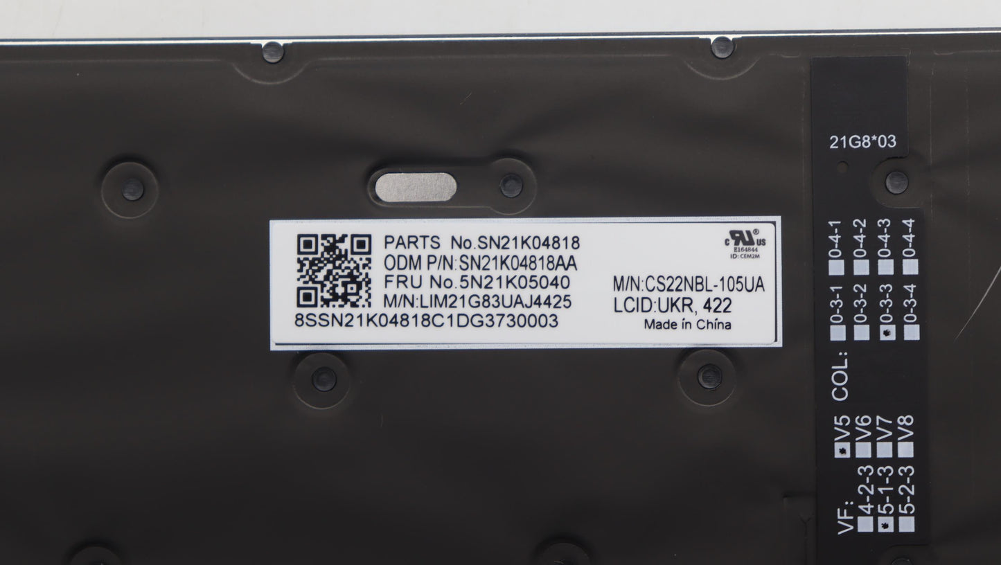 Lenovo Nb_Kyb Cs23 Nm Top,Bk-Bl,Chy,U - 5N21K05040