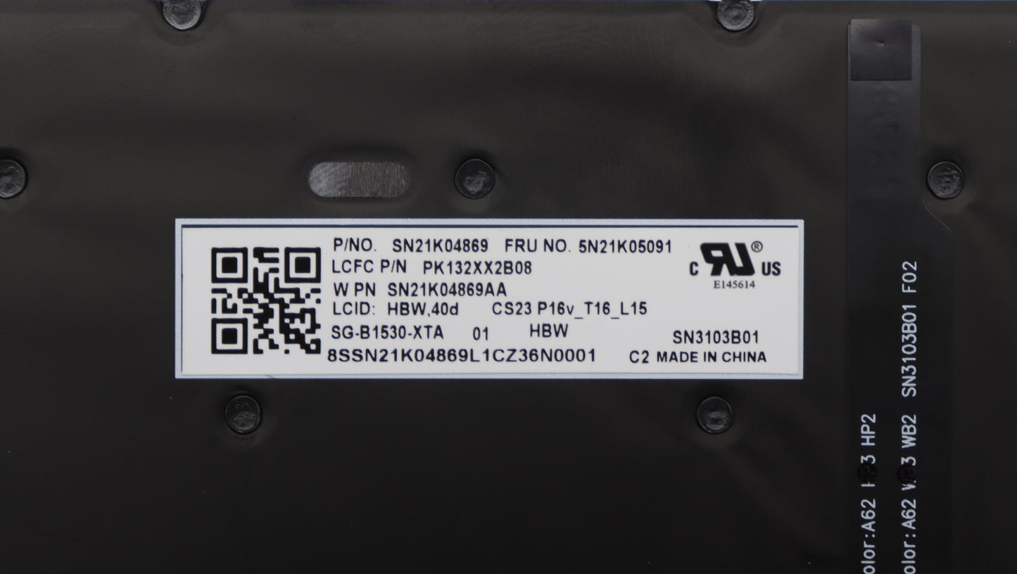 Lenovo Nb_Kyb Cs23 Nm Top,Bk-Bl,Ltn,H - 5N21K05091
