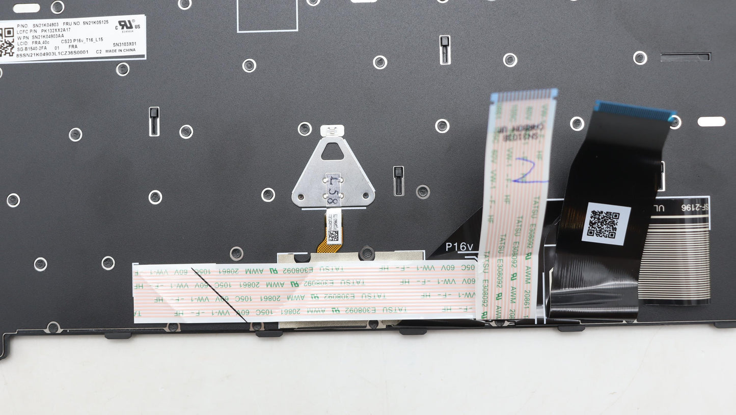 Lenovo Internal Keyboard, French Layout, Non-Backlit - 5N21K05125