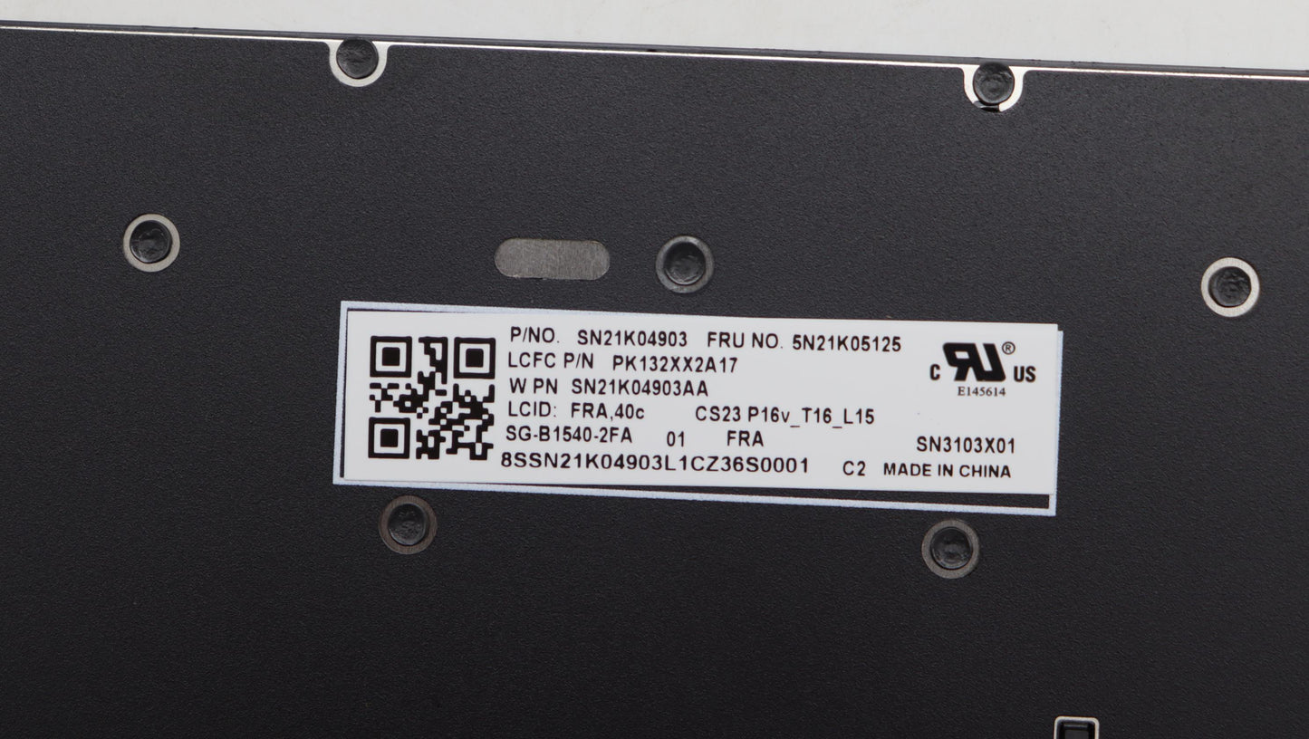 Lenovo Internal Keyboard, French Layout, Non-Backlit - 5N21K05125