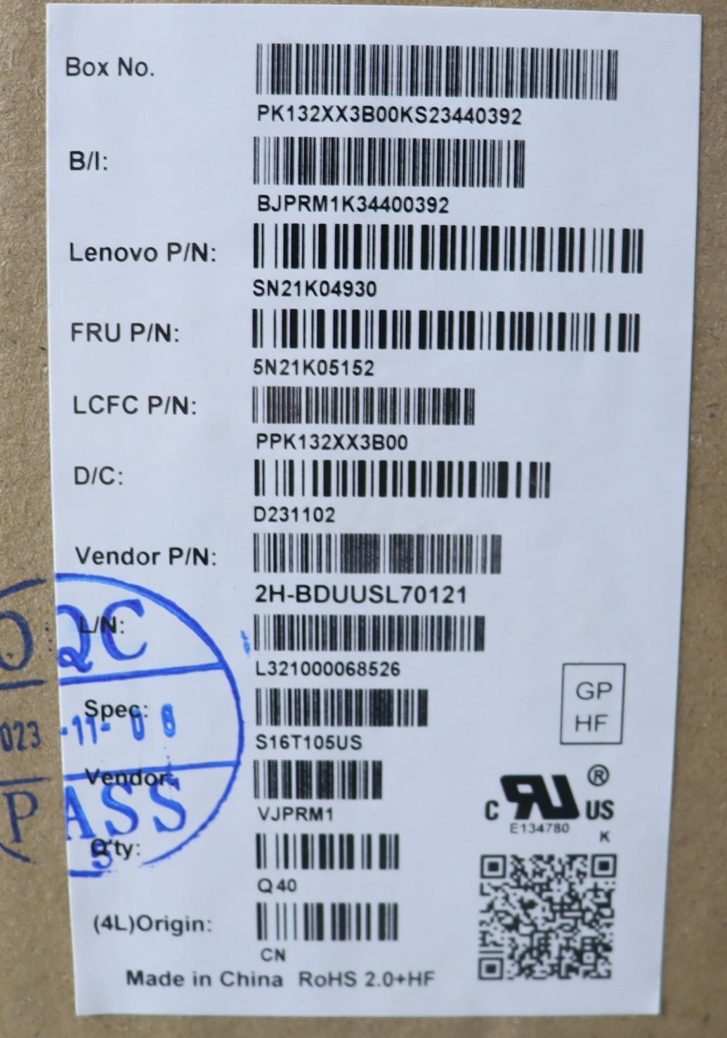Lenovo Nb_Kyb Cs23 Nm Top,Bk-Bl,Pmx,E - 5N21K05152
