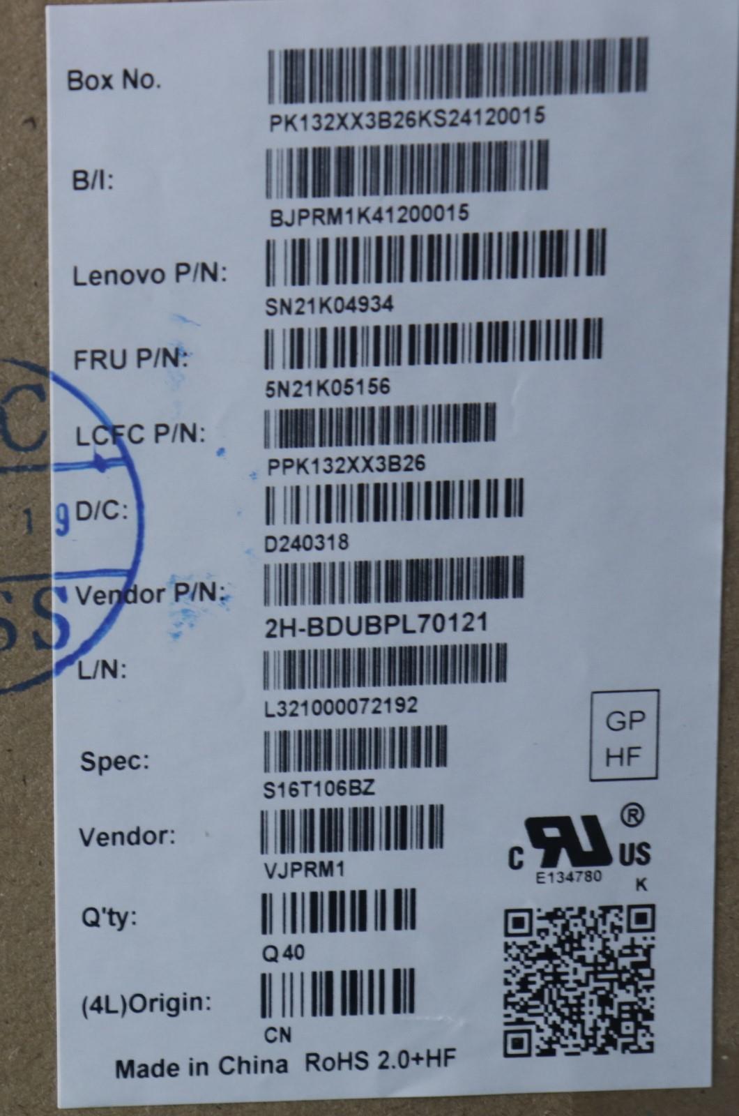 Lenovo Nb_Kyb Cs23 Nm Top,Bk-Bl,Pmx,B - 5N21K05156