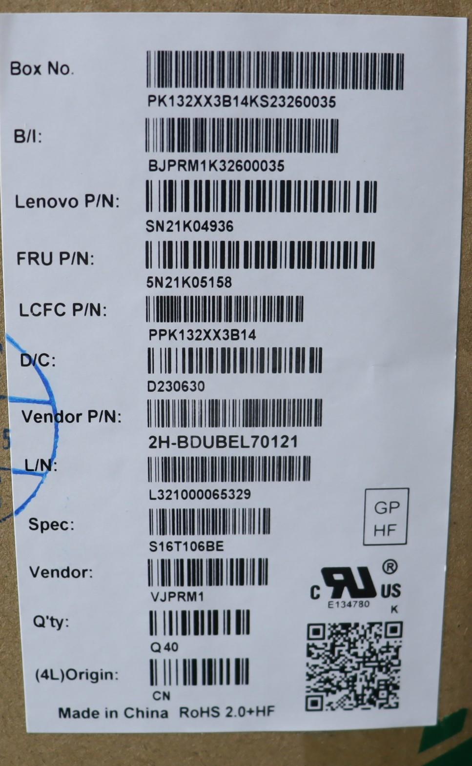 Lenovo Nb_Kyb Cs23 Nm Top,Bk-Bl,Pmx,B - 5N21K05158