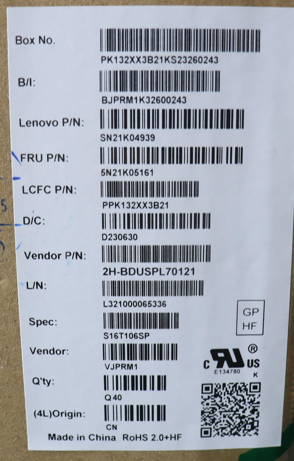 Lenovo Nb_Kyb Cs23 Nm Top,Bk-Bl,Pmx,S - 5N21K05161