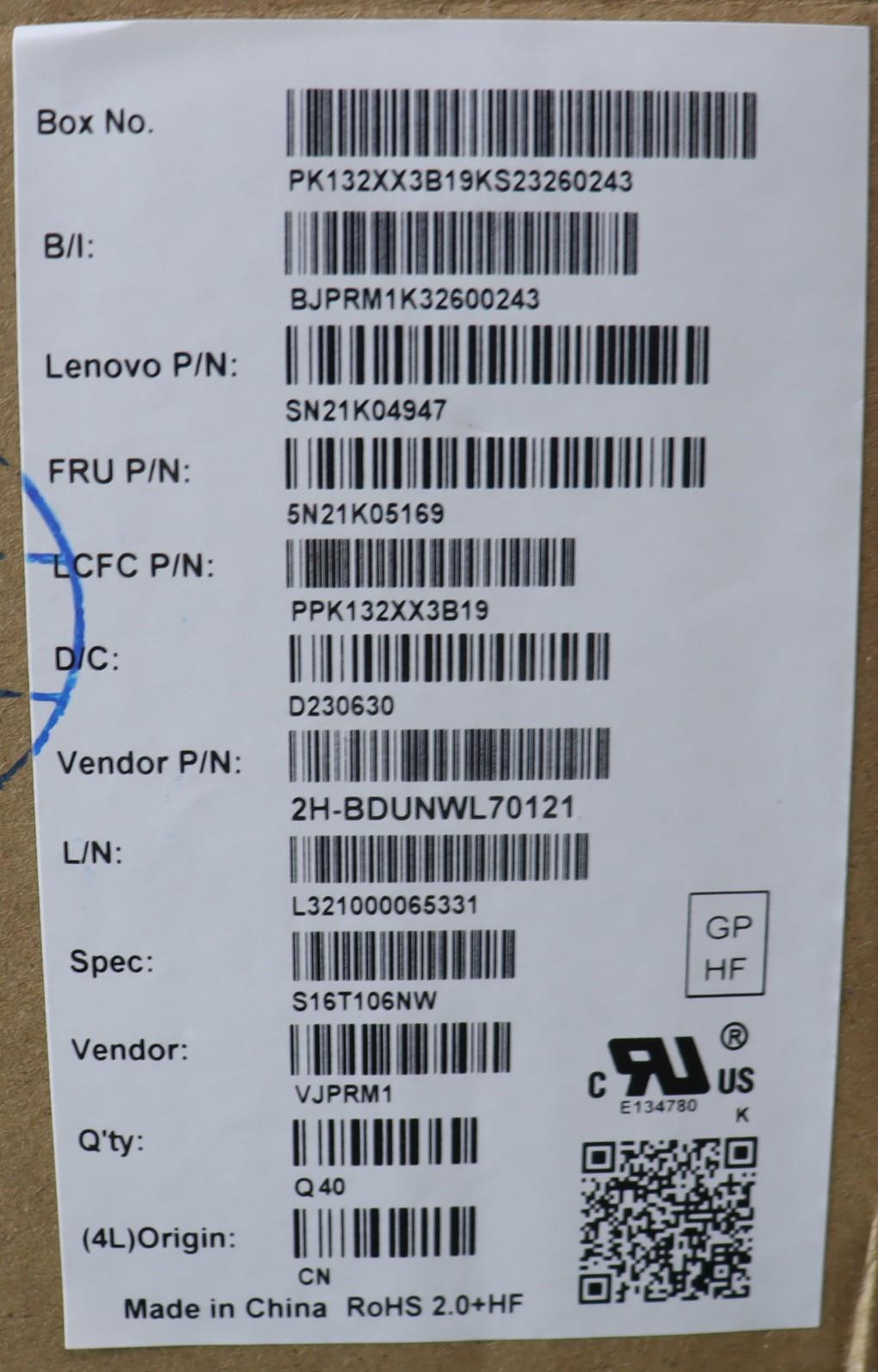 Lenovo Nb_Kyb Cs23 Nm Top,Bk-Bl,Pmx,N - 5N21K05169