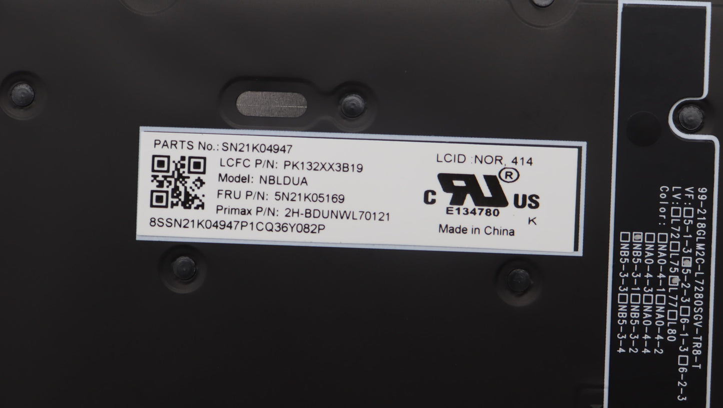 Lenovo Nb_Kyb Cs23 Nm Top,Bk-Bl,Pmx,N - 5N21K05169