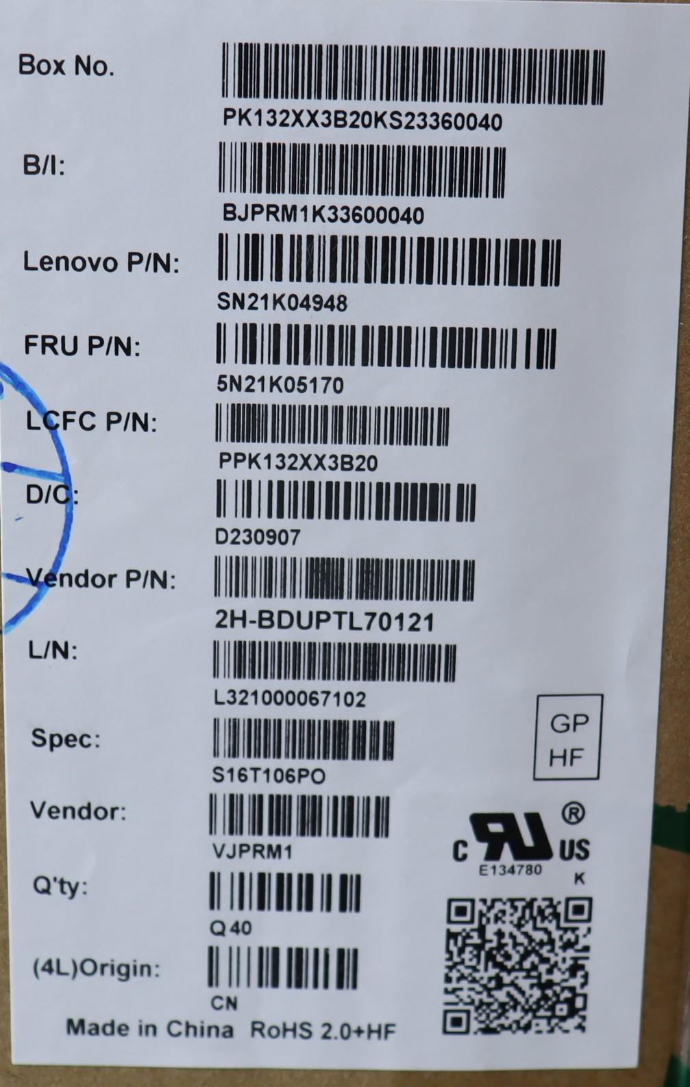 Lenovo Nb_Kyb Cs23 Nm Top,Bk-Bl,Pmx,P - 5N21K05170