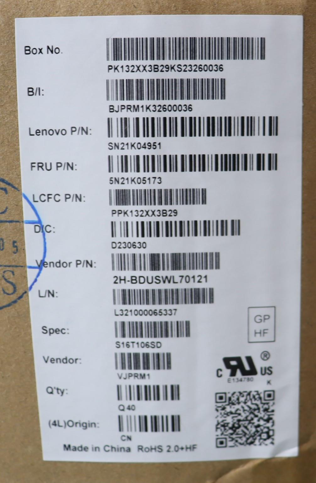 Lenovo Nb_Kyb Cs23 Nm Top,Bk-Bl,Pmx,S - 5N21K05173