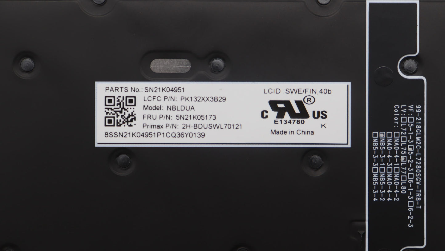 Lenovo Nb_Kyb Cs23 Nm Top,Bk-Bl,Pmx,S - 5N21K05173