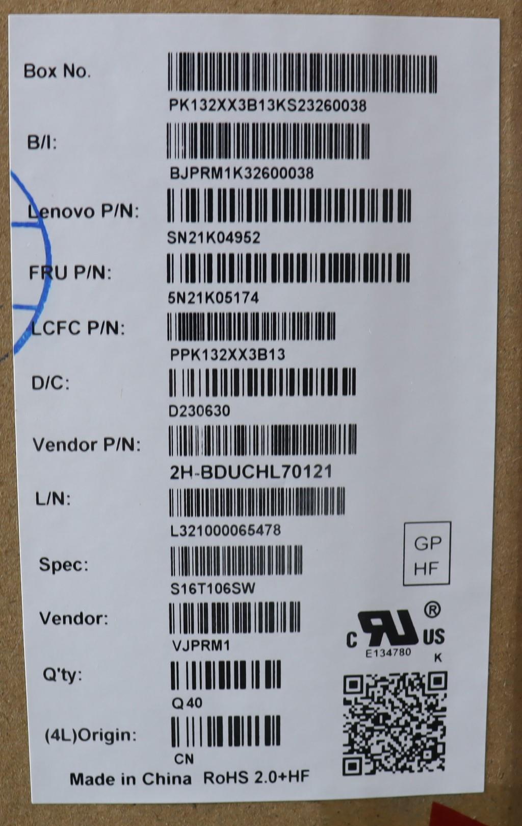 Lenovo Nb_Kyb Cs23 Nm Top,Bk-Bl,Pmx,S - 5N21K05174