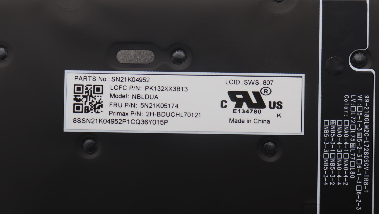 Lenovo Nb_Kyb Cs23 Nm Top,Bk-Bl,Pmx,S - 5N21K05174