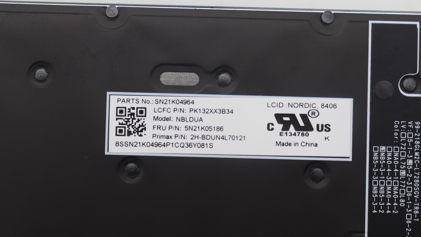 Lenovo Nb_Kyb Cs23 Nm Top,Bk-Bl,Pmx,N - 5N21K05186