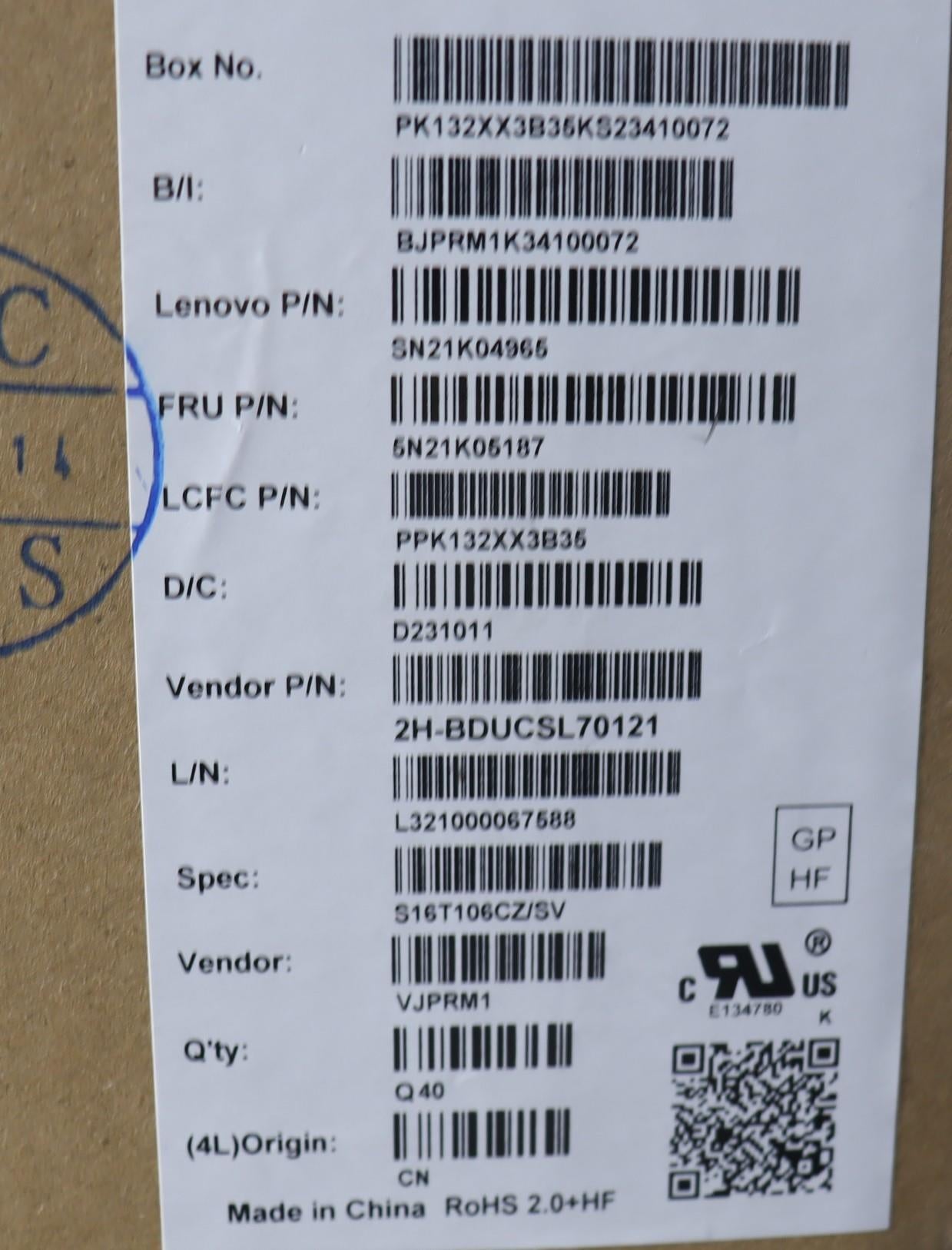 Lenovo Nb_Kyb Cs23 Nm Top,Bk-Bl,Pmx,C - 5N21K05187