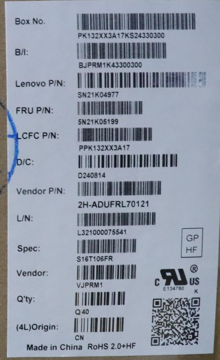 Lenovo Nb_Kyb Cs23 Nm Top,Bk-Nbl,Pmx, - 5N21K05199