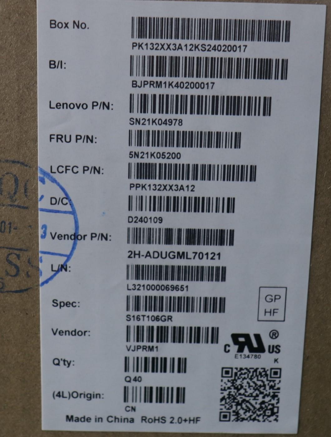 Lenovo Nb_Kyb Cs23 Nm Top,Bk-Nbl,Pmx, - 5N21K05200