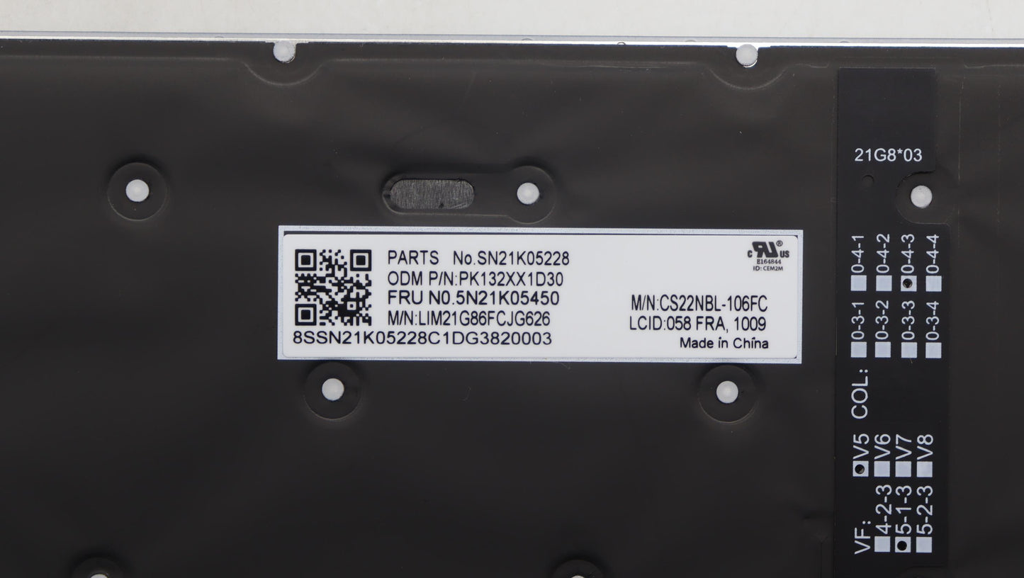 Lenovo Nb_Kyb Cs23 Nm Top,Gr-Bl,Chy,0 - 5N21K05450