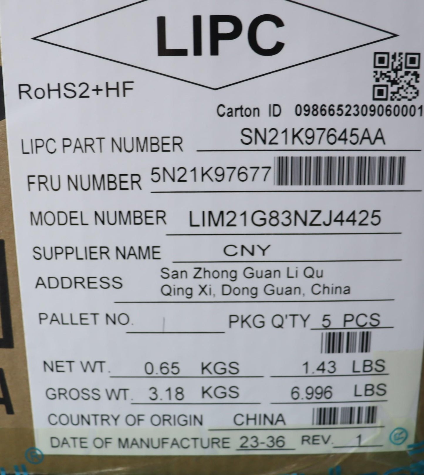 Lenovo Nb_Kyb Cs23 Nm Top,Bk-Bl,Chy,M - 5N21K97677