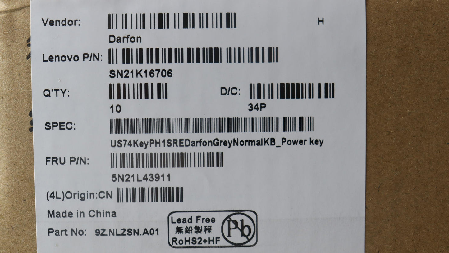 Lenovo Nb_Kyb Us-Ph1Sre-Df-Grey-Nblkb - 5N21L43911