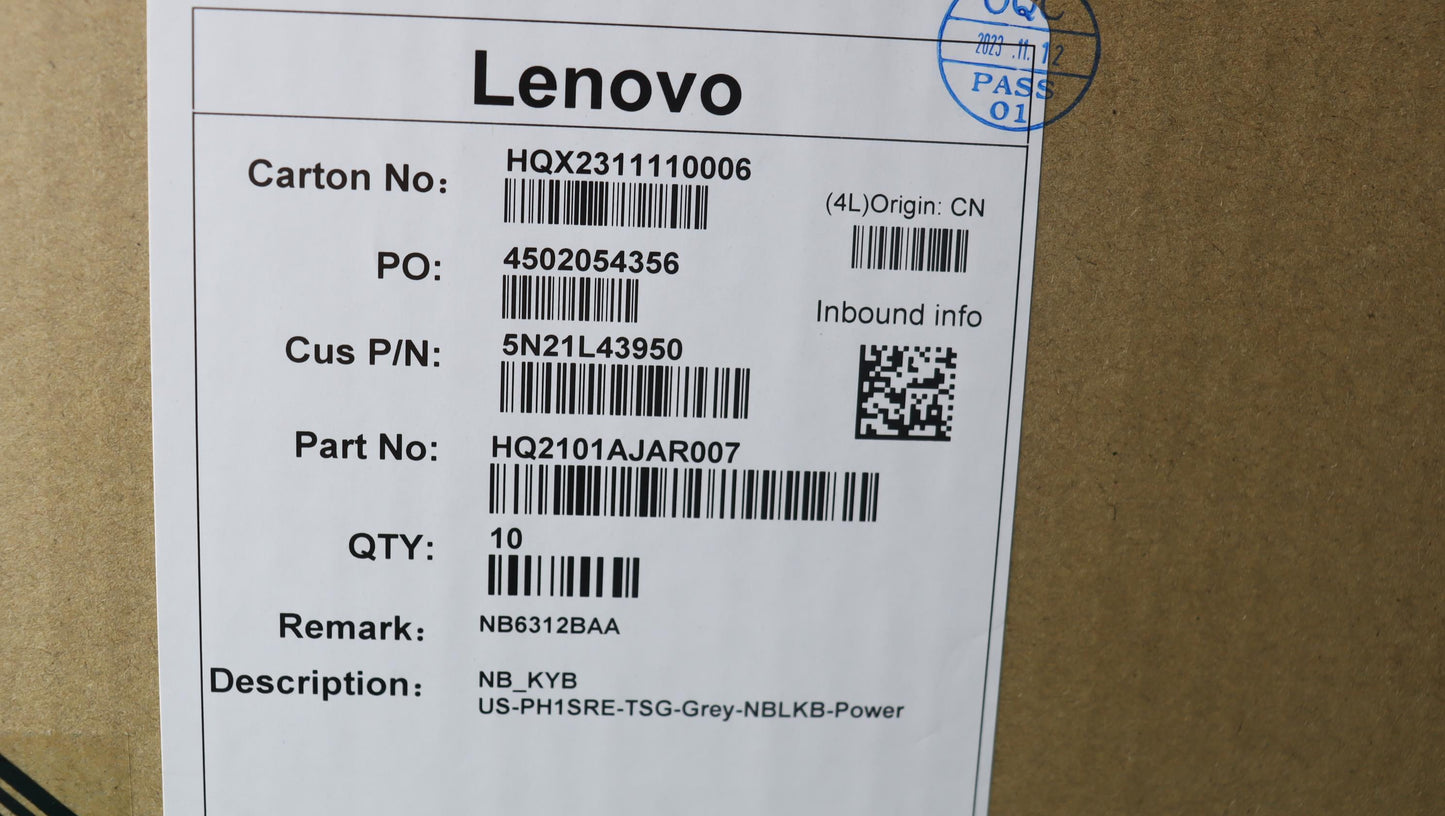 Lenovo Nb_Kyb Us-Ph1Sre-Tsg-Grey-Nblk - 5N21L43950