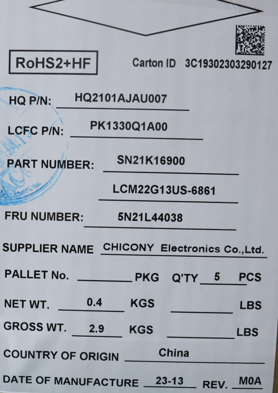 Lenovo - Internal Keyboard, USA English, Grey, Non-Backlit - 5N21L44038