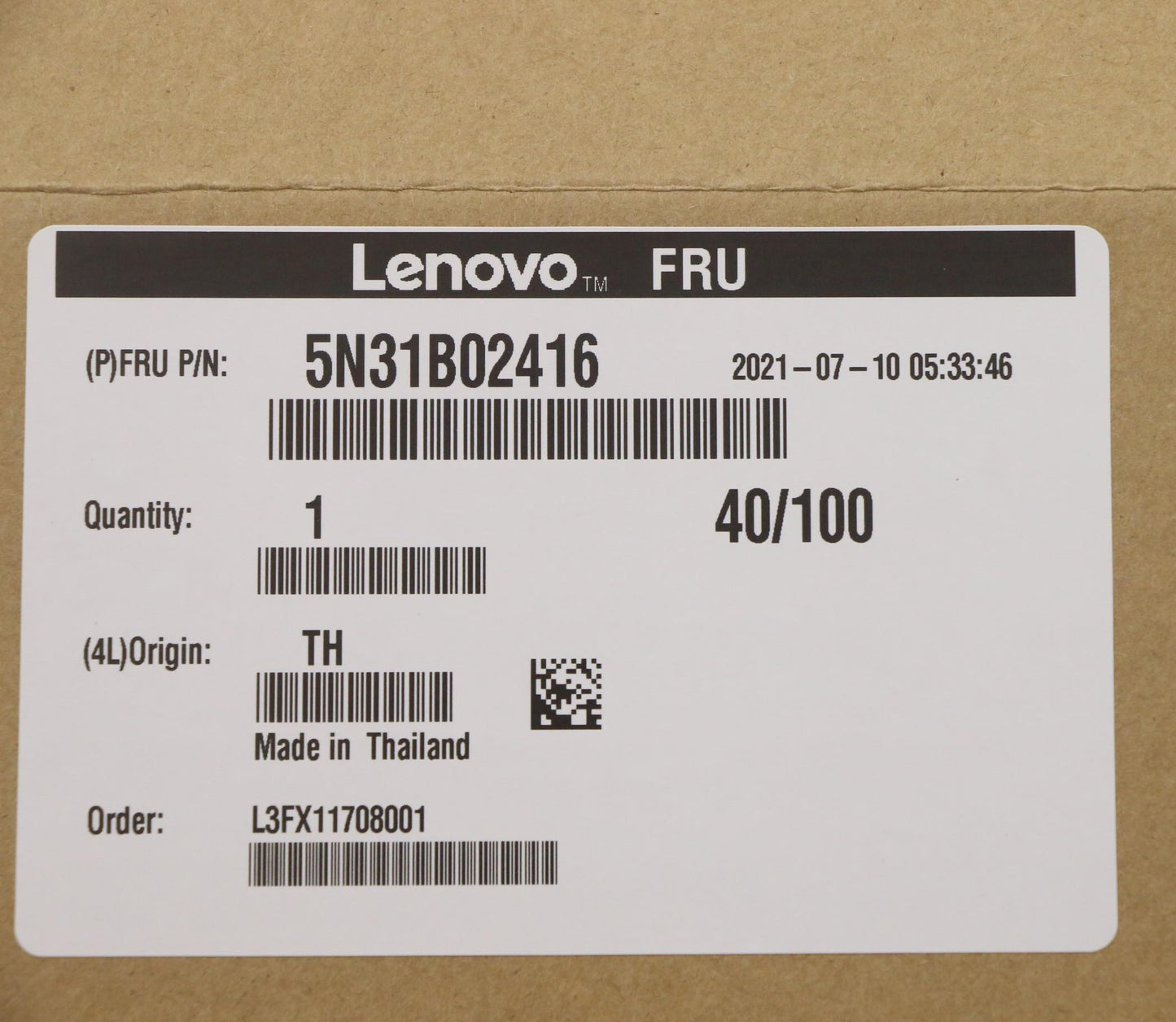 Lenovo Netwrk_Crd Intel Ethernet I210 - 5N31B02416