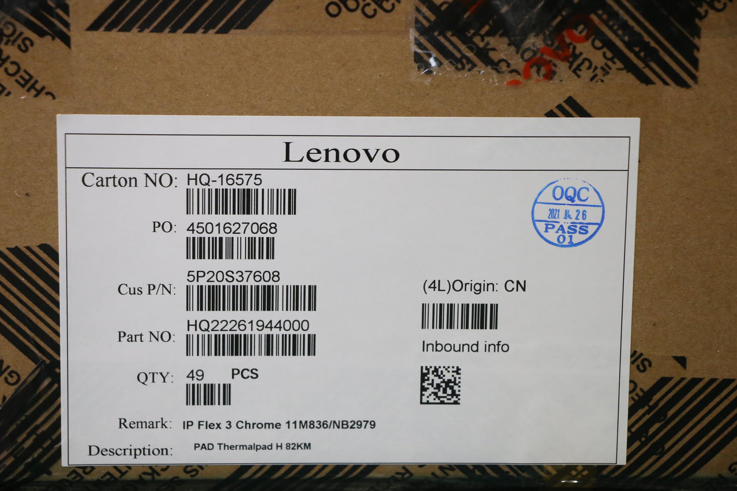 Lenovo Pad Thermalpad H 82Km - 5P20S37608