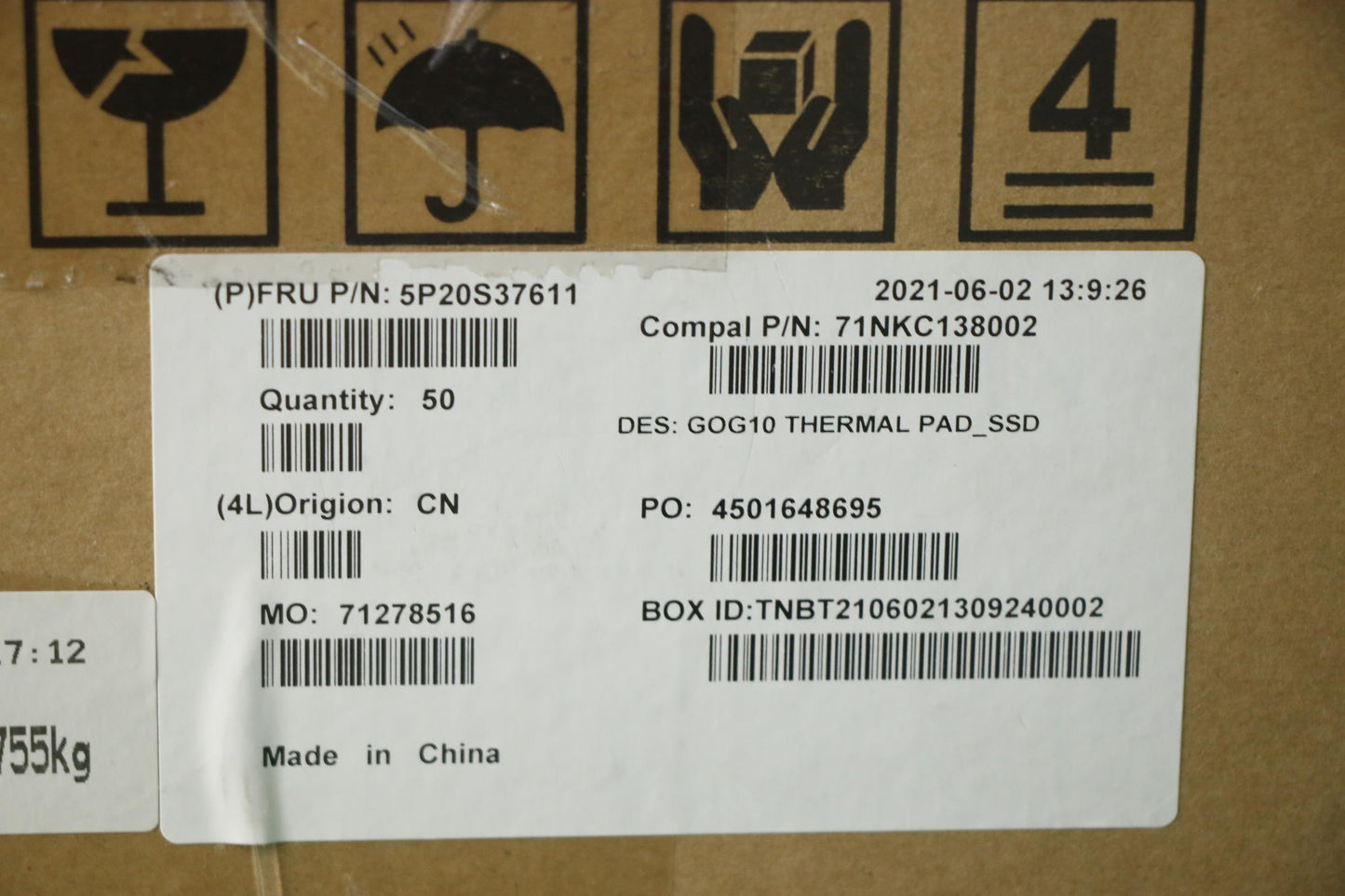 Lenovo Pad Thermalpad C 82K1 For Ssd - 5P20S37611