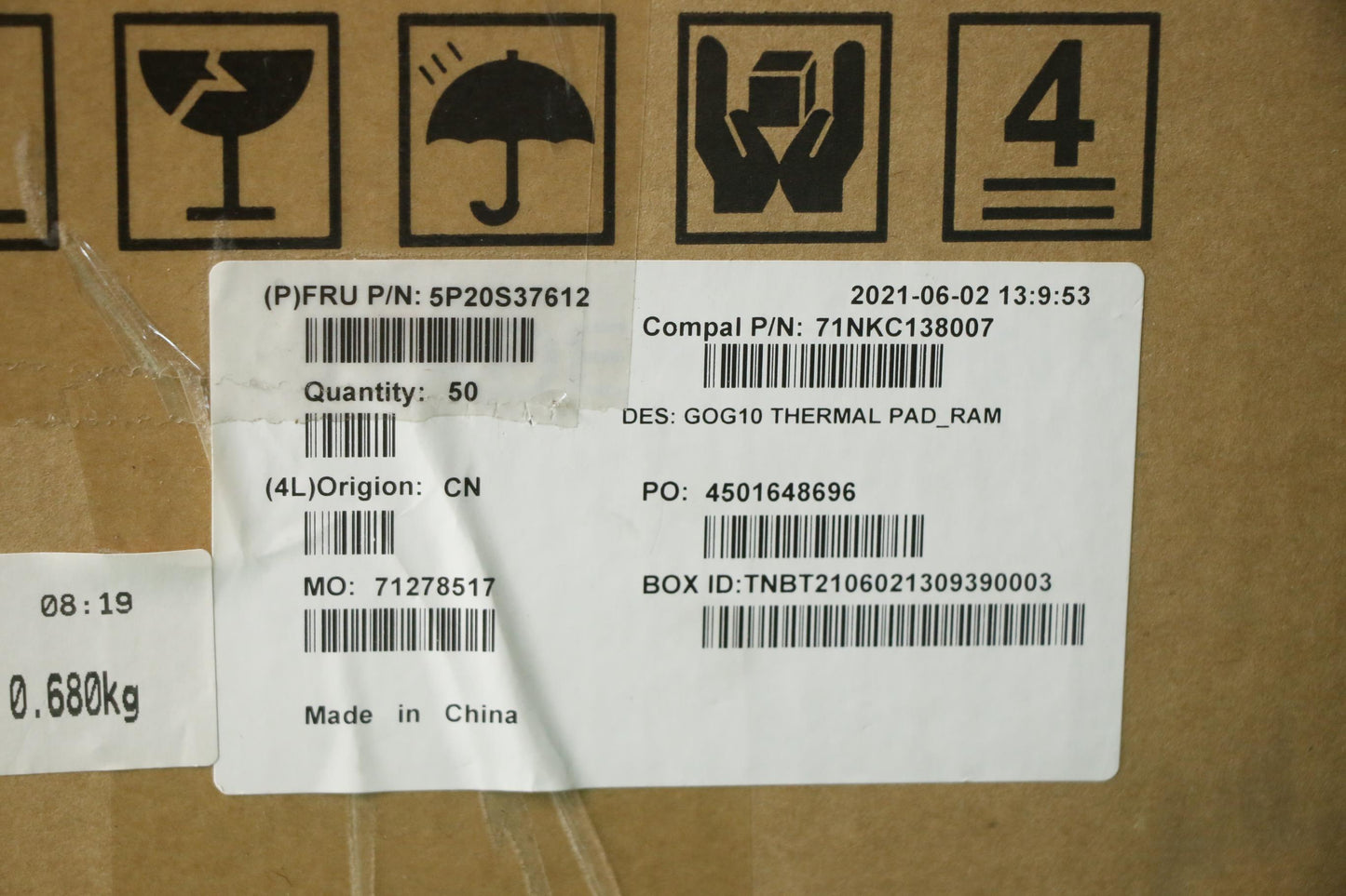 Lenovo Pad Thermalpad C 82K1 For Ram - 5P20S37612