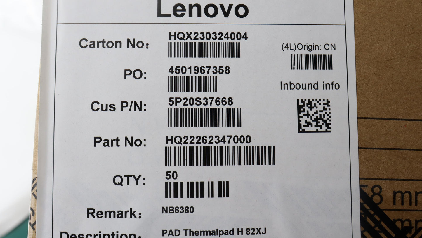 Lenovo Pad Thermalpad H 82Xj - 5P20S37668