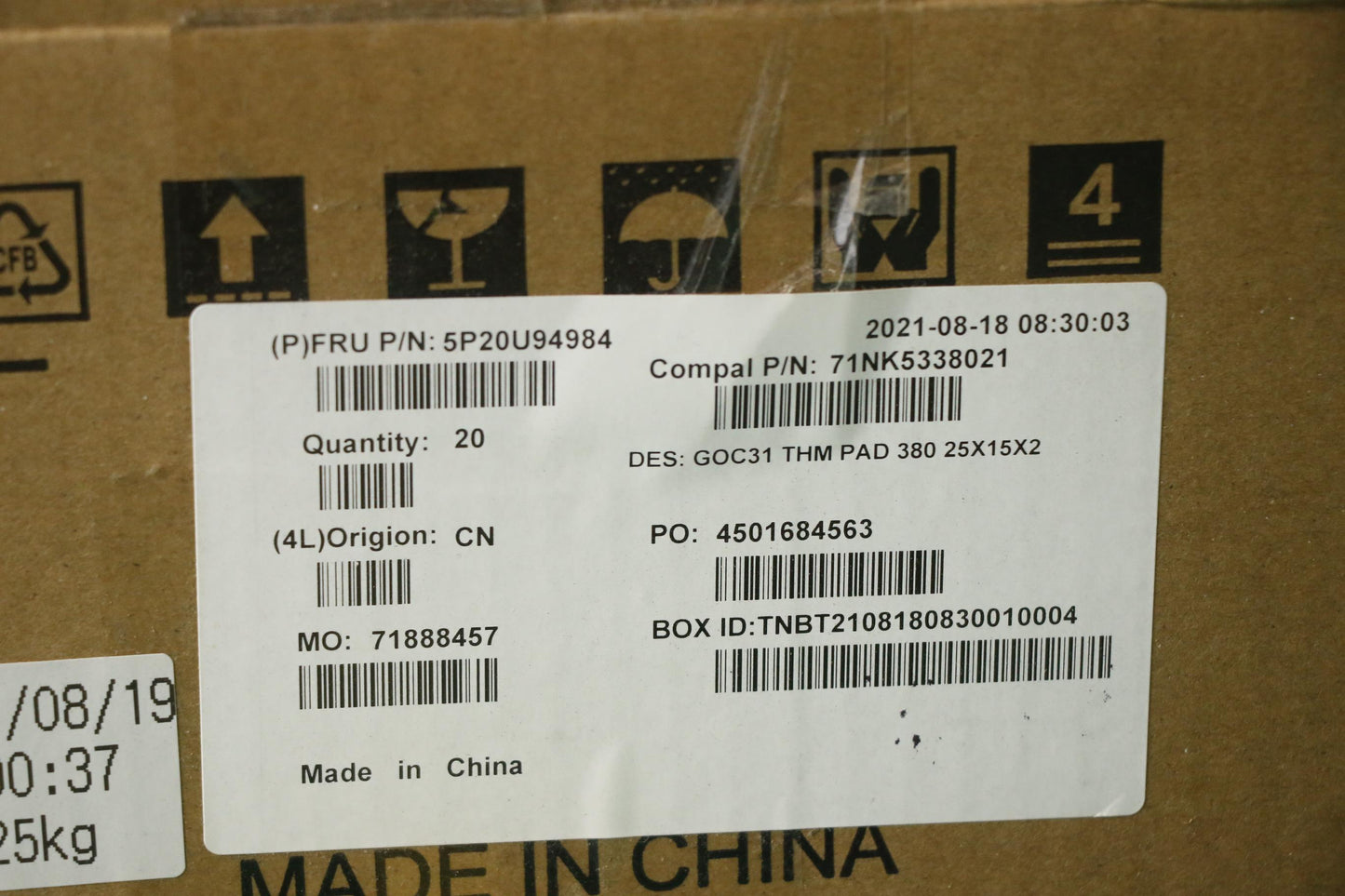 Lenovo Pad T-Flex_380_25X15X2Mm,Laird - 5P20U94984