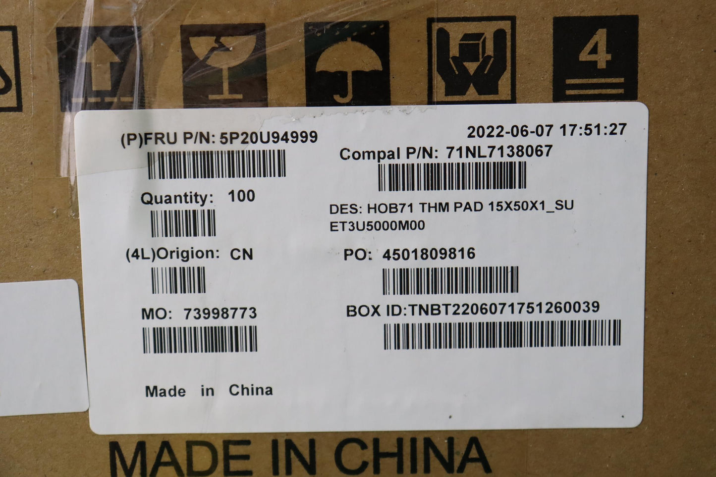 Lenovo Pad Tflexhd315X50X1Mm,Laird - 5P20U94999