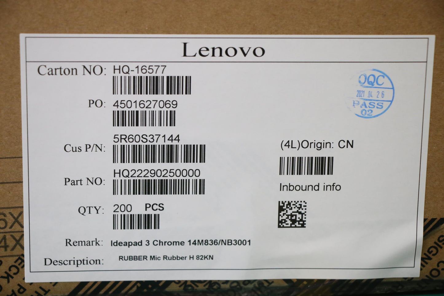 Lenovo Rubber Mic Rubber H 82Kn - 5R60S37144