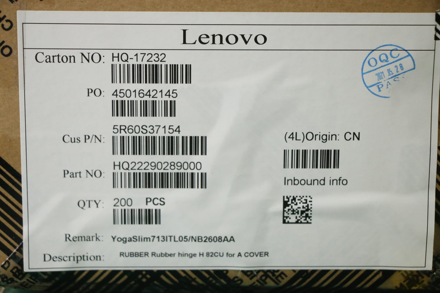 Lenovo Rubber Rubber Hinge H 82Cu For - 5R60S37154